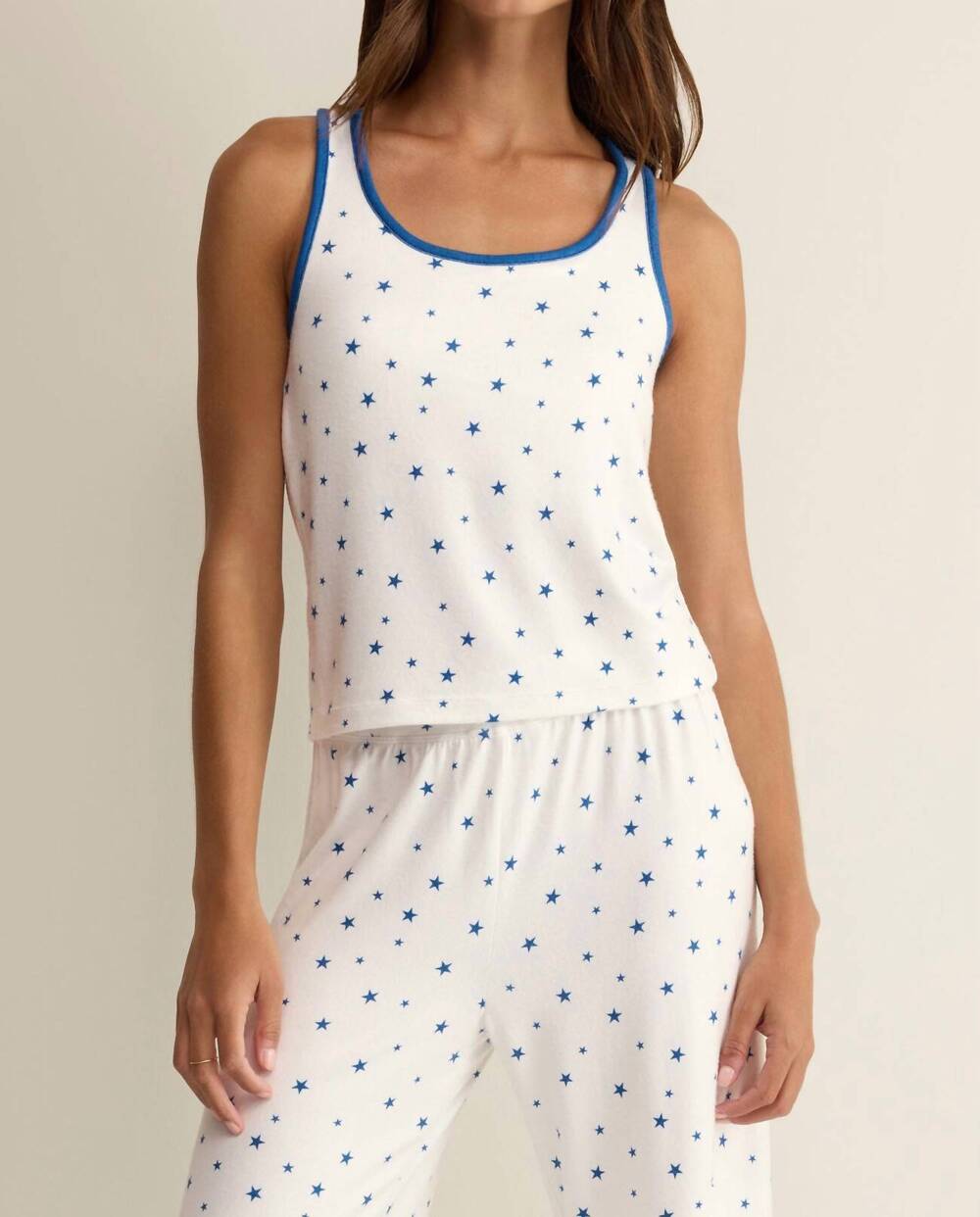 NEW Z SUPPLY luxe star tank top in white